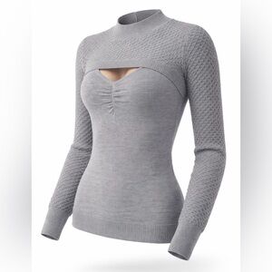 🩶  Sophia Vergara - Gray Long Sleeve Knit Bolero & Tank combo